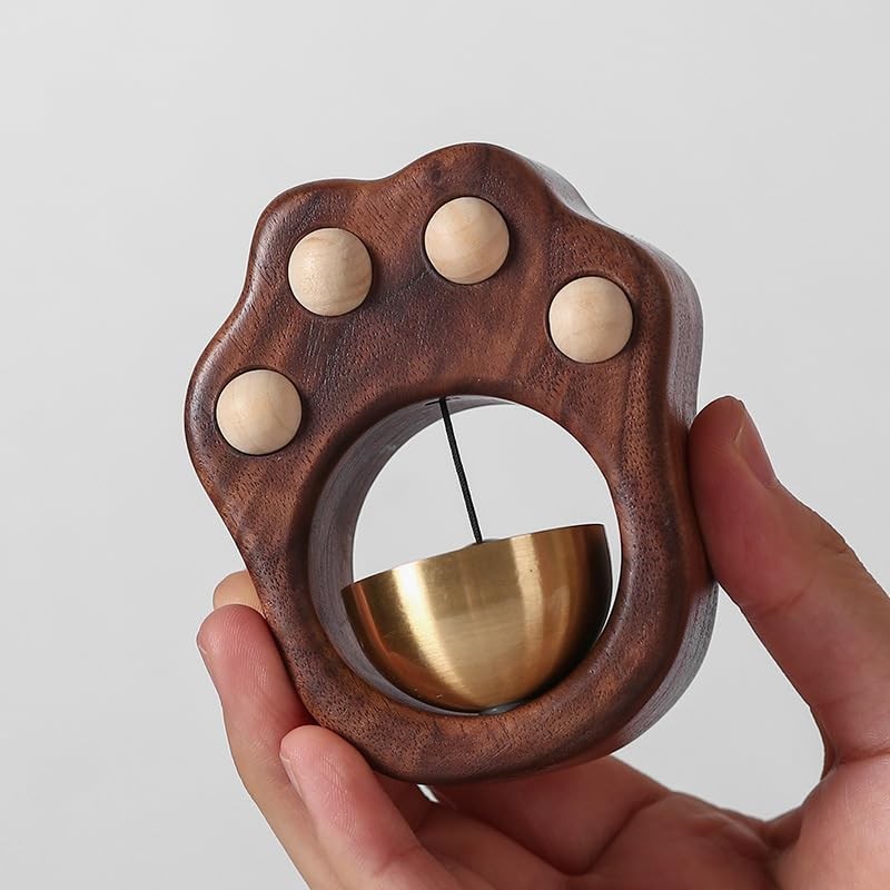 Maneki Neko Copper Bell, Entrance Wind Chime, Strap, Cat Claw