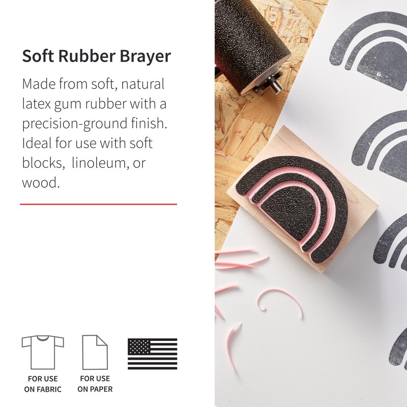 Speedball Deluxe Soft Rubber Brayer, 4-Inch (6-Pack)