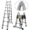 ZhanGe 5m (16.5Ft) Foldable Telescoping Extension Style Ladder Folding Design,Aluminum