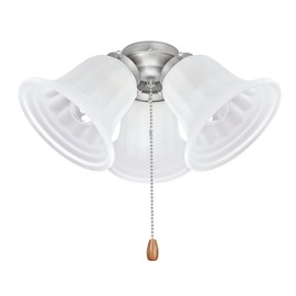 Aspen Creative 22002-11 Ceiling Fan Fitter Light Kit with Pull Chain, White