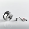 Door Stop for Floor Mounting, Solid Stainless Steel, Diameter 5.4