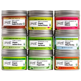 Heavenly Tea Leaves 9 Flavor Variety Pack, Loose Leaf Tea Sampler (Approx. 90 Cups) - Green, Herbal, Black, White Teas - Great Iced or Hot - High to No Caffeine - Premium Assorted Tea Gift Set