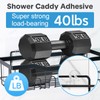 FEPTUASE Shower Caddy Adhesive Replacement, Transparent Strong Adhesive Hooks, No