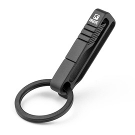 TISUR Motorcycle Key Holder, Titanium Belt, Carabiner, Stylish, Key Clip, Car, Bicycle, Motorcycle, Home, Keys, Present, Gift (BK1S-Clip Type), BK1S/Black