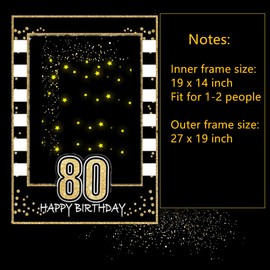 JeVenis 80 Photo Booth Frame 80 Birthday Photo Frame 80 Photo Booth Props 80 Birthday Favors for Women or Man 80 Party Photo Booth Props Party Decorations