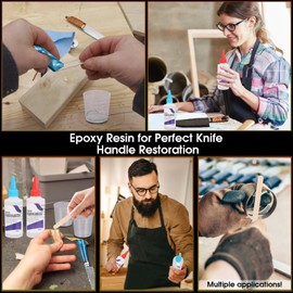 Provspro Knife Handle Epoxy, Ideal for Knife Handle Applications, 6.7 Ounce Adhesive Set, High Impact Clear Resin Kit, A & B 2 Part Epoxy Glue, Rigid and Flexible Resin