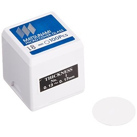 Matsunami Glass Industry C018001 Round Cover Glass, No. 1, 100 Pieces