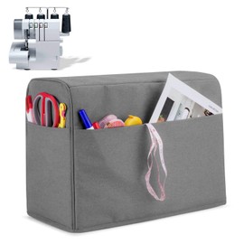 Luxja Overlock Machine Cover with Storage Pockets for Overlock Sewing Machines and Accessories, Grey
