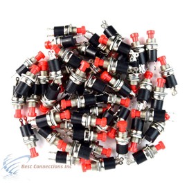 50 pcs Mini Push Button SPST Momentary N/O Switch Red 2 Pins 50 Pack NB-602