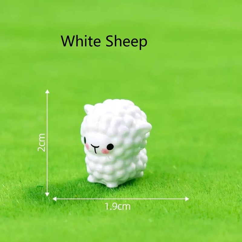 JAHAJA Resin Mini Cute Sheep Fiqurines Set-12pcs Sheep Statues for