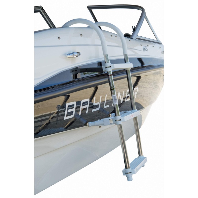 DotLine Boat Aluminum 3 Step Ladder – Folding Gunwale Hook