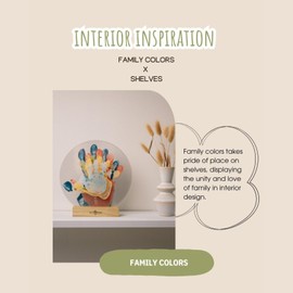 Petit Artichaut - Family Colors – Transparent Frame Kit with 5 Plexiglass Panels, Wooden Base, 5 Paint Tubes, Roller for Family Handprint Art – Unique Birth Gift & Home Decor