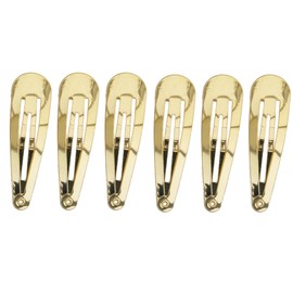 5cm Plain Gold Metal Sleepies Snap Clips Hair Clips Slides School Work for Women Girls by Glitz4Girlz