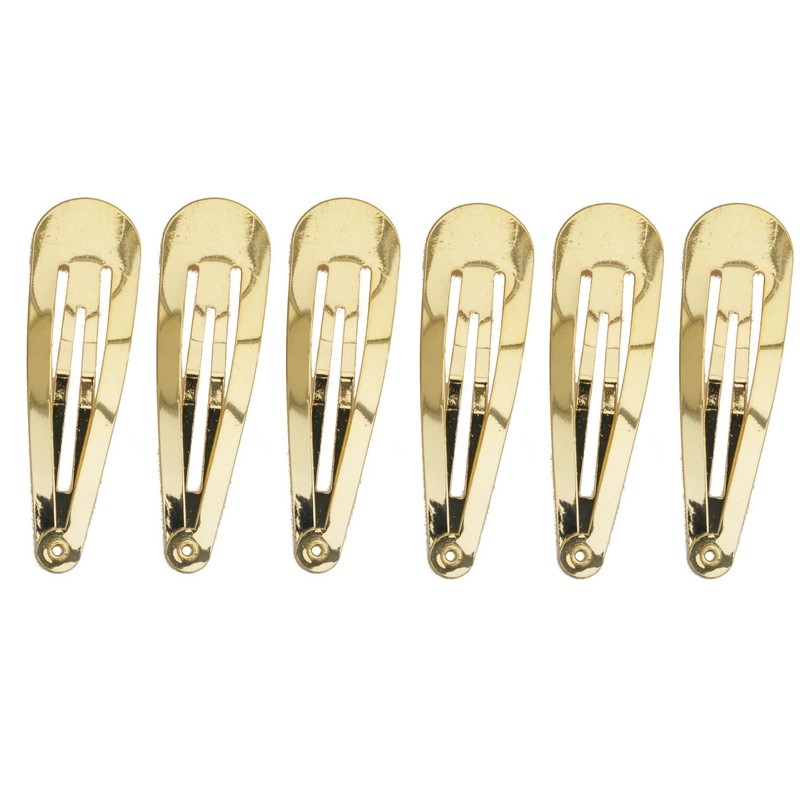 5cm Plain Gold Metal Sleepies Snap Clips Hair Clips Slides