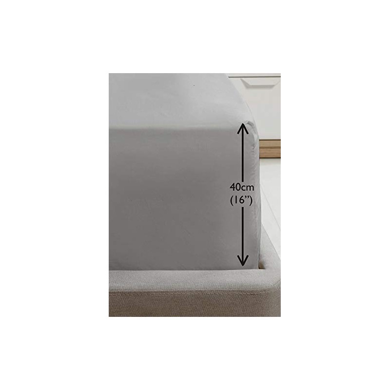 Rapport Luxury Super Soft Percale Plain 16" Deep Single Grey