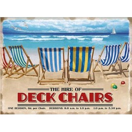The hire of Deckchairs metal sign 15 cm x 20 cm