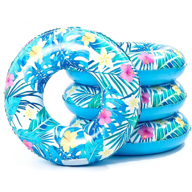 4 pcs Large Luau Pool Floats Inflatable Floaties Rings for