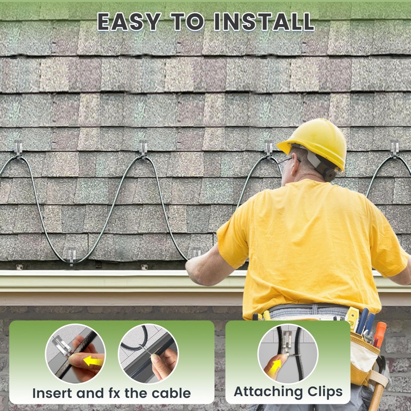 MAXKOSKO Roof Gutter Heat Cable for Snow Melting, Roof De-Icing