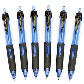 Uni-Ball SN-220SF Power Tank Retractable Ballpoint Pen 1mm Blue Ink (Pack of 6)