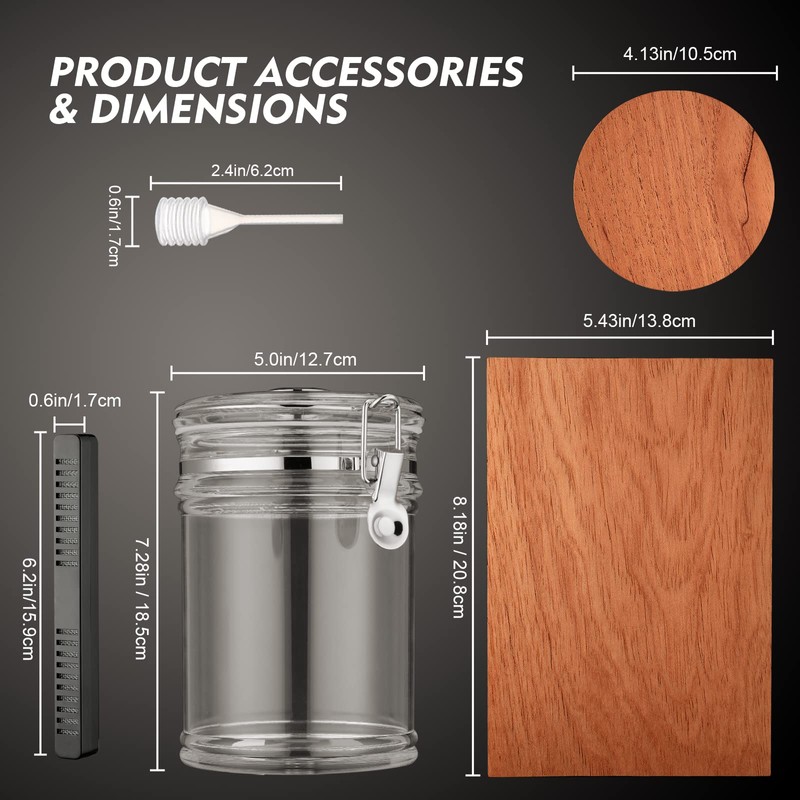 XIFEI Acrylic Humidor Jar with Humidifier and Hygrometer,humidor That can