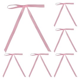 Meseey 50 Pcs 5 x 7 Inch Pink Grosgrain Ribbon Bows with Twist Tie Gift Bows for Gift Wrapping, Crafts, Parties (Pink,Width of 3/8")