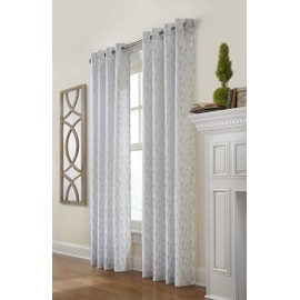 Loft Living Azure Woven Jacquard Grommet Curtain Panel 52" x 84" in Grey