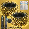 Soiarllt Rechargeable String Lights, 2-Pack Total 66ft 200LED Rechargeable Fairy