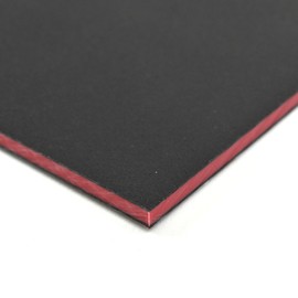 BuyPlastic King ColorCore Plastic Sheet 1/4" x 12" x 12" Black-Red-Black Color Core, HDPE Board, High Density Polyethylene Panel