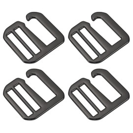 QUARKZMAN Pack of 4 20 mm / 0.79 Inch Metal G-Hook Strap Fasteners Adjustable Flat Tri-Glide Slider Buckles for DIY Backpack Strap Backpack Buckle Webbing Dark Grey