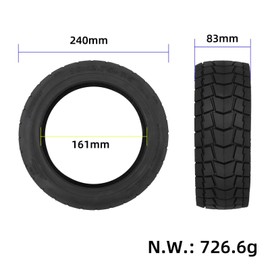 10 x 2.75-6.5 Vacuum Tyres for Speedway 5/Dualtron 3/Zero 10X/VSETT, Tubeless Tyres, 10 Inch Electric Skateboard Front/Backup Tyres