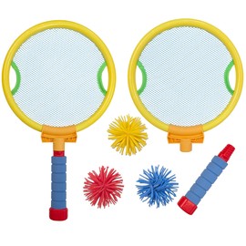 2-in-1 Paddle and Racket Set for Kids – Includes 2 Bats with Detachable Handles & 3 Balls – Indoor & Outdoor Garden Game – Beach Racket Set for Children Ages 3+ – Trampoline Paddle Rackets for Kids