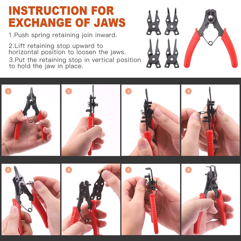 Tanstic 261Pcs 4 In 1 Snap Ring Pliers Set Snap