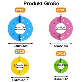 8 Pieces PomPom Maker, Plastic Pompom Maker Set, DIY Fluff Ball Weaver Needle, Pompom Machine, 4 Sizes (3.5/5.5/7/9 cm) for Hats, Scarves, Clothes, Knitted Hat, Crafts