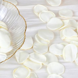 Roahosy 200Pcs White Rose Petals, Fake Flower Petals for Wedding Flower Girl Silk Rose Petals for Wedding Aisle Table Centerpieces Party Confetti Romantic Night Decorations