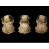 Three Wise Pug Figures - Nothing Evil, Hear, Say, See,