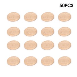 Zerodis. 50pcs Wooden Blank Slices Wood Ring Cutting Wood Pieces Natural Wood Slicing Disc DIY Decoration Accessories Diameter 1.5 inches (3.8 cm)
