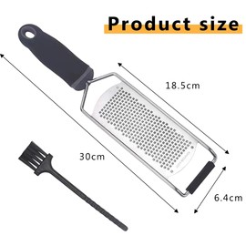 Set of 2 Cheese Grater, Lemon Grater, Nutmeg Grater, Ginger Grater, Stainless Steel Kitchen Grater with Protective Cover, Cleaning Brush, Dishwasher Safe (Large)