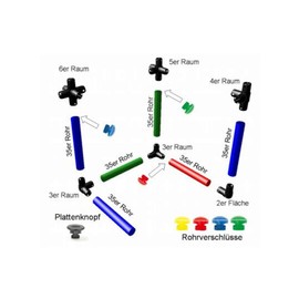 move and stic - Tube 35 cm Accessories for Extending Mas for Climbing Frames, Playhouse, Ball Pit (Set of 4 Apple Green)