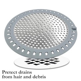 Huntonry Drain Hair Catcher, Shower Hair Drain Catcher, Shower Drain Cover, Bathtub Drain Strainer, Tub Hair Catcher, Bathroom Sink Strainer Hair Trap Filter, Bathroom Drain Defender, Flat, Round