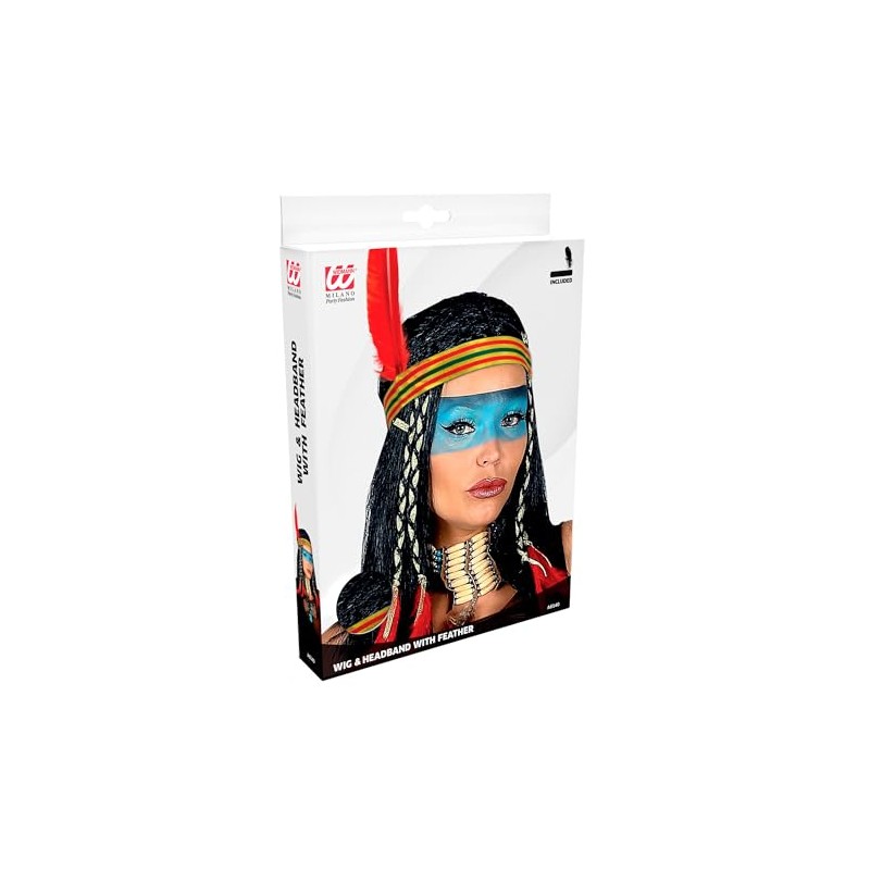 Cheyanne Indian Lady w/ Decoration Boxed Wig for Fancy Dress