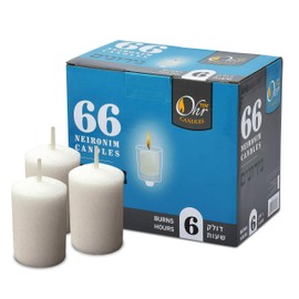Ohr 6 Hour Neironim Candles - Shabbat and Small Votive Wax Candle - 60 Count