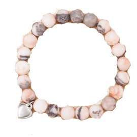 Stocking Stuffers Holiday Outfits for Women 2024 Sister Gift from Sister Healing Stone Bracelet Heart Charm Bracelet Yoga Balancing Bracelet Birthday Thanksgiving for Sister(Pink)