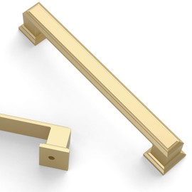 Asidrama 2044 10 Pack 5 Inch(128mm) Brushed Gold Kitchen Cabinet Handles Gold Cabinet Pulls Kitchen Cabinet Hardware for Cupboard Drawer Pulls