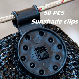 50 Plastic Clips for Sun Protection Nets Awning Clips Black Plastic Clips with Eyelet, Plastic Clip for Sunshade Nets for Connecting Ropes, Shade Nets, Rails
