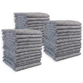 Textile Moving Blankets, Eco-Friendly 100% Recycled Packing Blankets for Moving, 72 x 54 inch - 36 Pack