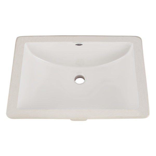 American Standard 0614000.020 Studio Ceramic Undermount Rectangular Bathroom Sink, 18'' L x 12'' W x 16.43'' H, White