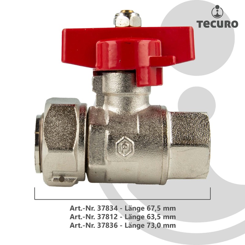 tecuro Ball Valve with Union Nut Rp 3/4 Inch x