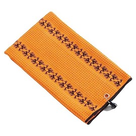 Frogger Golf Microfiber Waffle TRAX Towel with Bag Latch-It, Orange/Black, 20" x 24"
