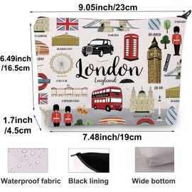 BWWKTOP London Canvas Tote Bag London Souvenirs Gifts London Shopping Bag London Shoulder Bag London Travel Bag, London M Bag, 14.56 inches * 12.59 inches, Fit