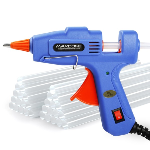 Hot Glue Gun Mini Glue Gun Blue with 30pcs Glue Sticks Upgraded Version, 20W Fast Heating for DIY Craft Projects and Home Quick Repairs
